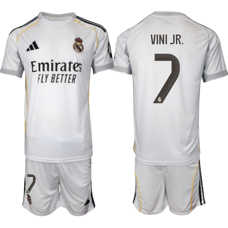 Men 2025-2026 Club Real Madrid home white 7 Soccer Jersey 03